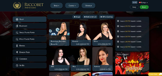 Riccobet canlı casino