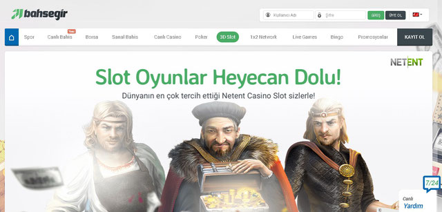 Bahsegir Casino Sayfası Görüntüsü