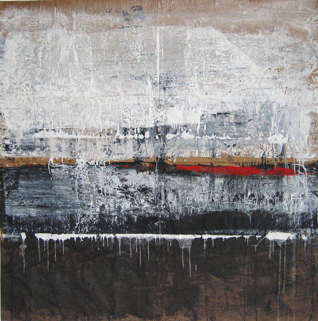 "10-001" - acrylique sur krafts encollés - 200 x 200 cm - 2010