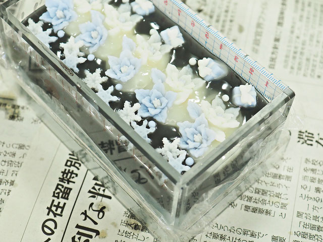 クリスマスの石けん　お花の石けん　クラフト　ハンドメイド