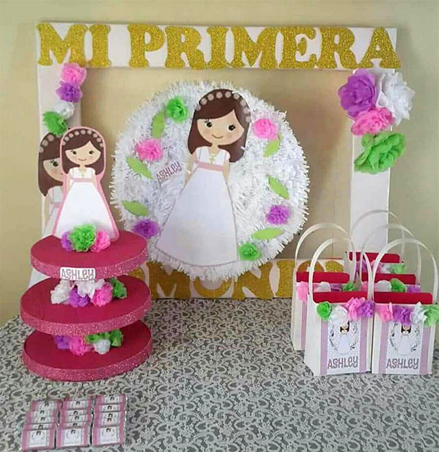 10 Ideas para Decoración de Primera Comunión de Niña decoracion para