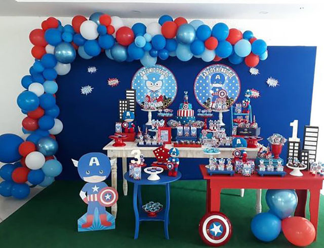 Decoración Fiesta Capitán América - decoracion para fiestas