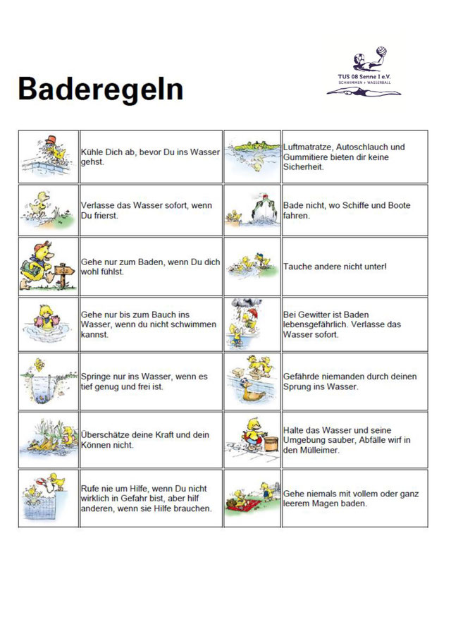 Schwimmabzeichen Bronze - TuS 08 Senne I - Schwimmabteilung