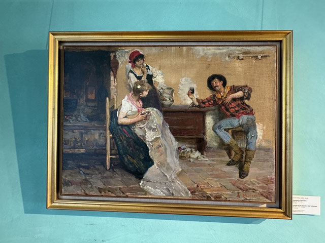 Inselalltag um 1900 auf einem Gemälde im Museum 