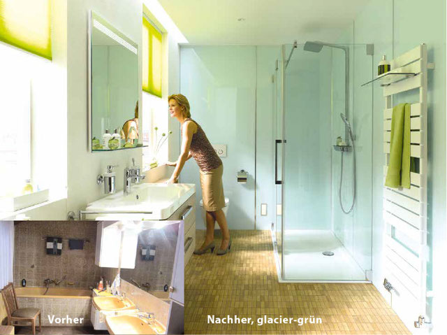 Fugenlose Wandverkleidung - Bad Teilsanierung mit System.