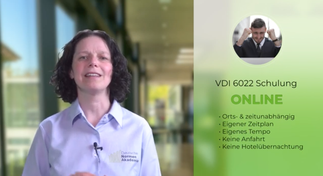 Kostenloser Testzugang zur VDI 6022 Kategorie B Online-Schulung