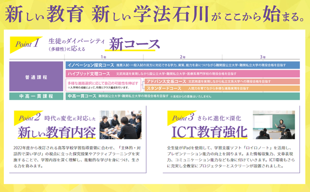 【学法石川】新コース・新教育内容・ICT教育強化