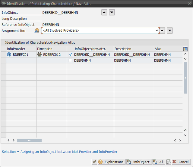 SAP BW Assign navigation attribute to InfoObject reyemsaibot