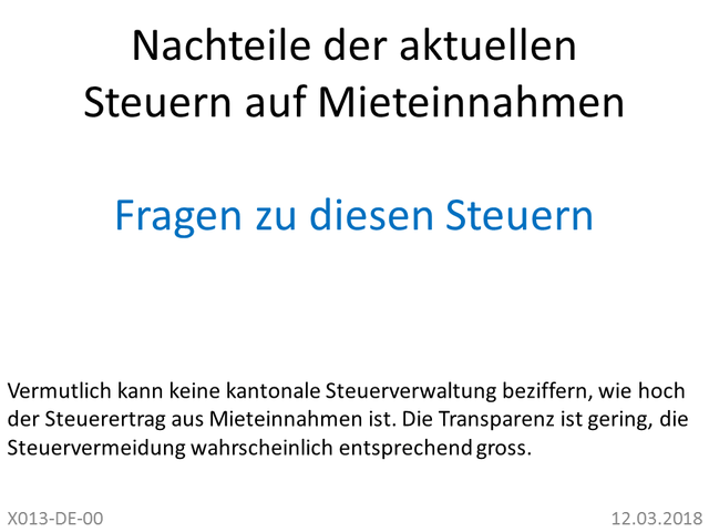 Mieteinnahmen Wohnsteuer Ch