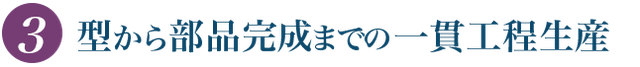 株式会社ケントクの特徴（３）型から部品完成までの一貫工程生産
