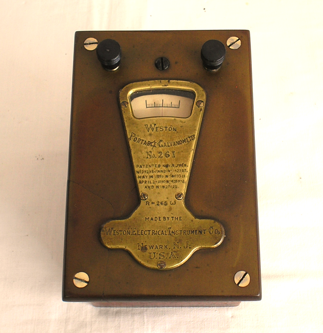 Tragbares " Null " - Galvanometer - Weston Electrical Instrument Corp. Newark New Jersey - Fertigungsjahr um 1890
