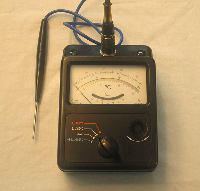 Temperatur Messgerät Modell Thermizet von Siemens und Halske nach Seebeck - Fertigungsjahr ca. 1965