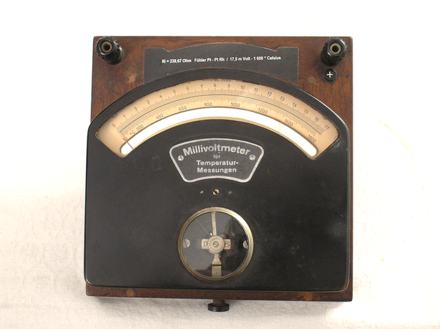 Millivoltmeter für Thermospannungen bis 17,0 m Volt / 1600 ° Celsius - Siemens &Halske Berlin vn ca. 1920