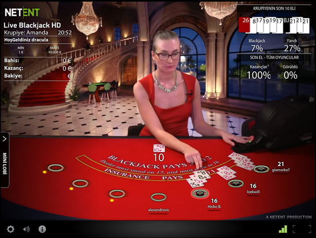 Netent Canlı HD Blackjack