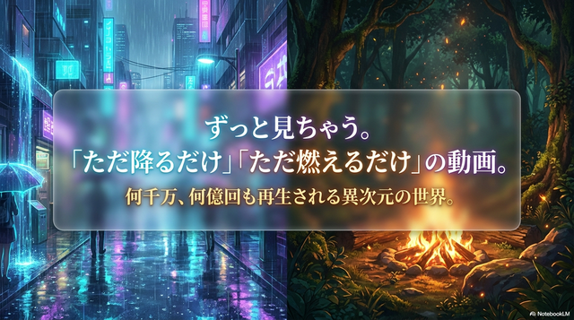 結論：AIで「癒やし動画」を作るジャンルです