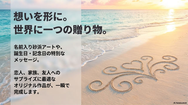 名前入り砂浜アート