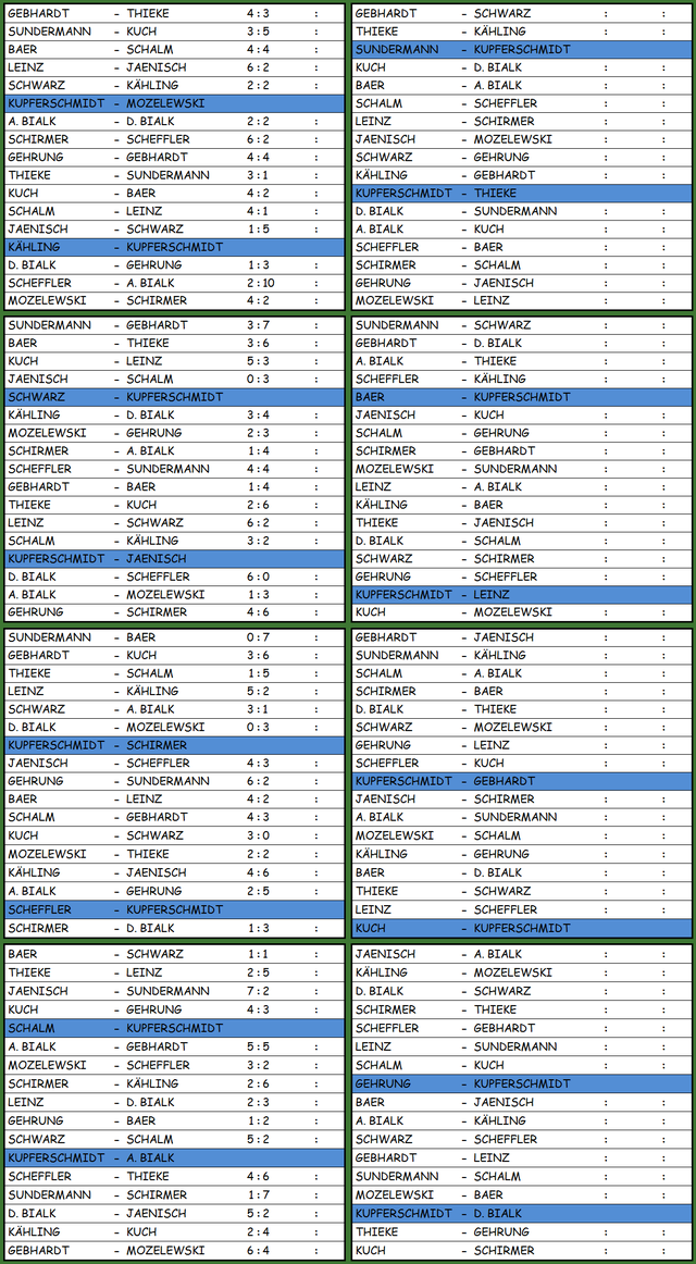Tabelle / Spielplan / Termine - Berlinliga