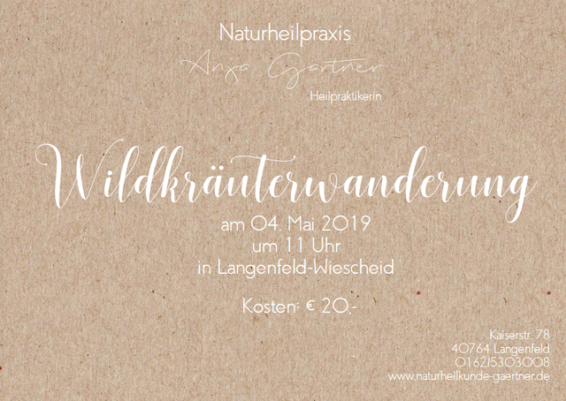Einladung zur nächsten Wildkräuterwanderung Naturheilpraxis Anja