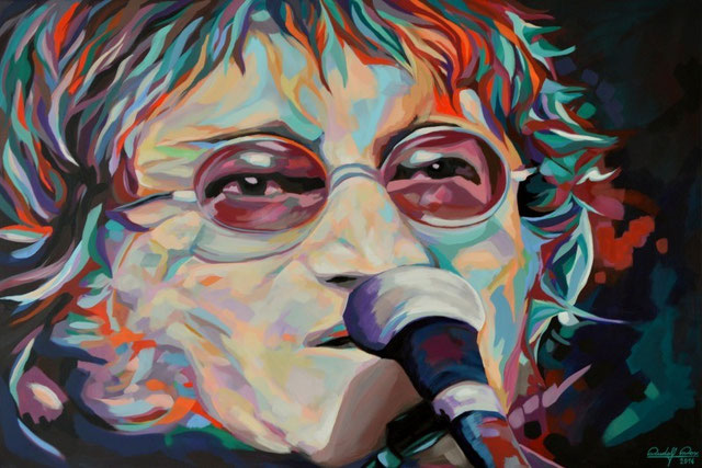 Moderne zeitgenössische Kunst. Acrylbilder, Porträts mit dem