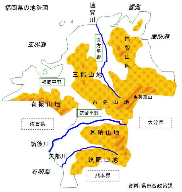 福岡県の山々