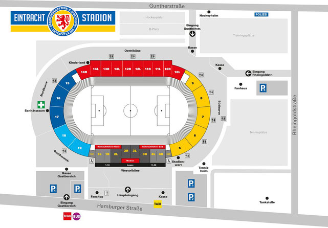 Stadionplan Sitzplan Blockplan Eintracht Stadion Braunschweig 2026 / 2027