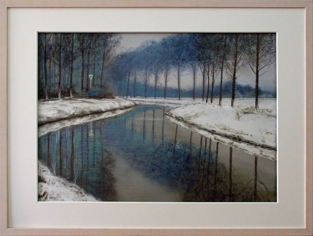 "Winter an der Rur" (Pastell), 80 cm x 60 cm