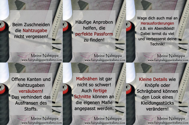 Meine besten Nähtipps Nähblog Modeblog DIY Fashion Nähen Fairy Tale Gone Realistic