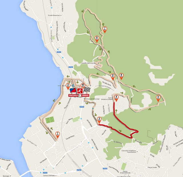 il 4° km del tracciato della corsa