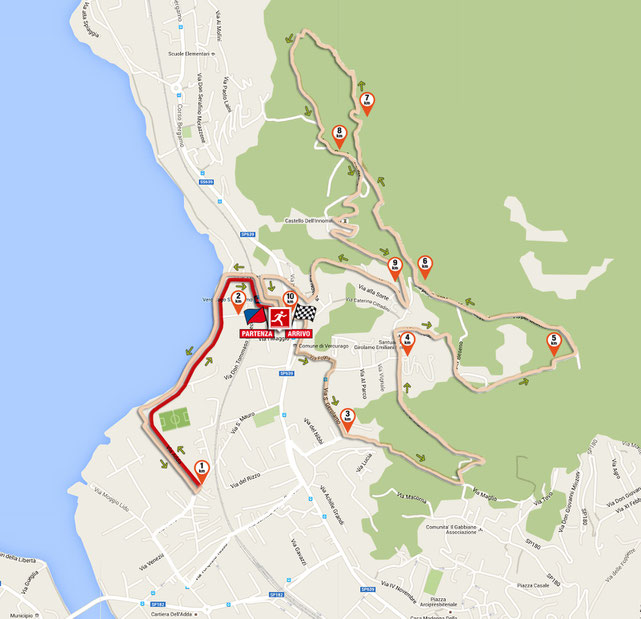 il 2° km del tracciato della corsa