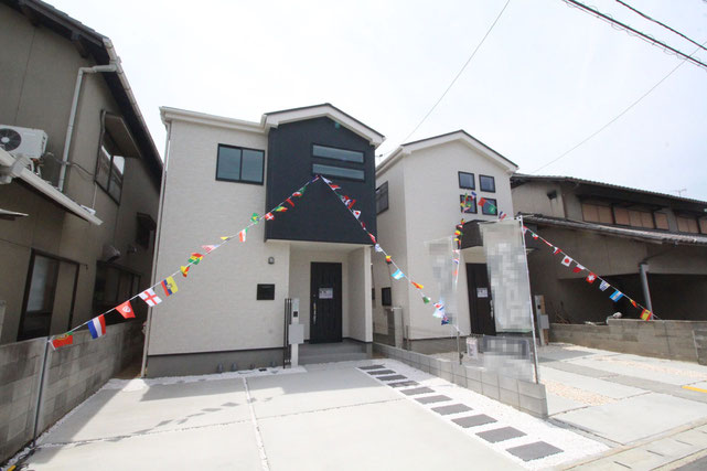 岡山市南区築港緑町の新築 一戸建て 分譲住宅の外観写真