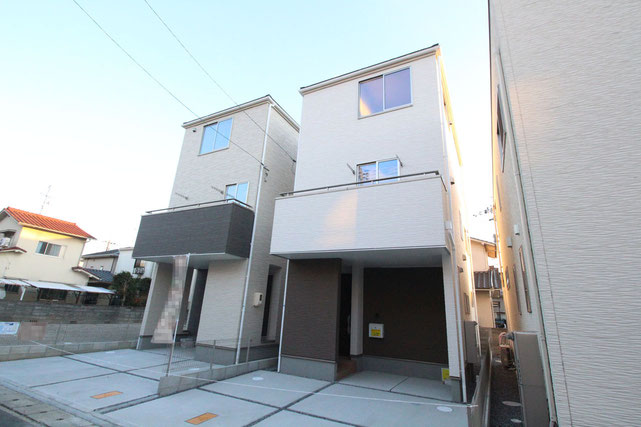 岡山市北区平田の新築 一戸建て 分譲住宅の外観写真