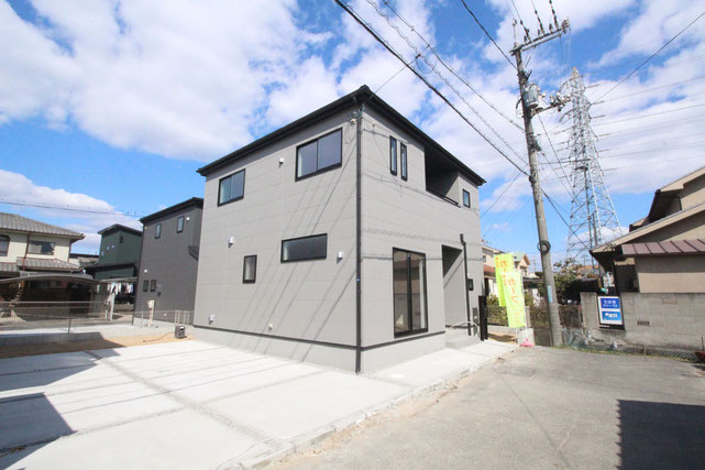 岡山市南区福富東の新築 一戸建て 分譲住宅の外観写真