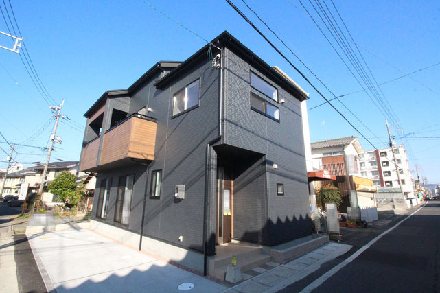 岡山市中区国富の新築 一戸建て 分譲住宅の外観写真