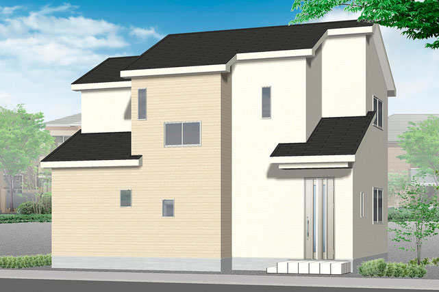 岡山県岡山市東区東平島の新築 一戸建て 分譲住宅の外観写真