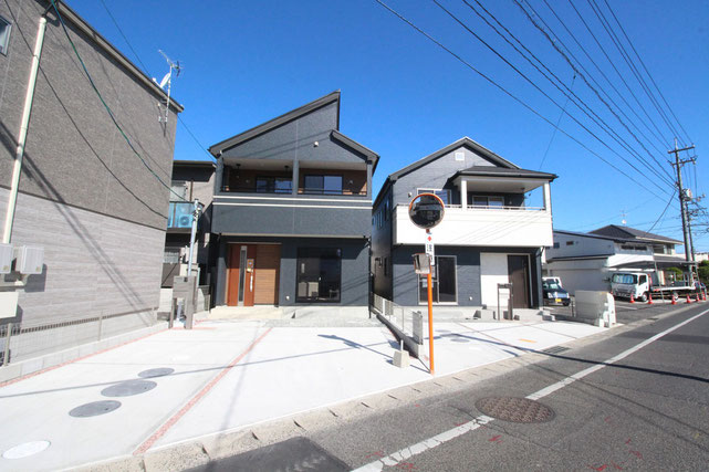岡山市中区長岡の新築 一戸建て 分譲住宅の外観写真
