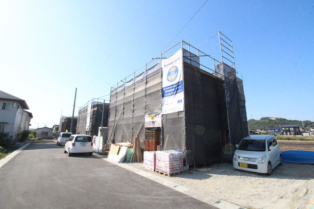 倉敷市連島町鶴新田の新築 一戸建て 分譲住宅の外観写真