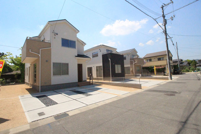 岡山県倉敷市八島の新築 一戸建て 分譲住宅の外観写真
