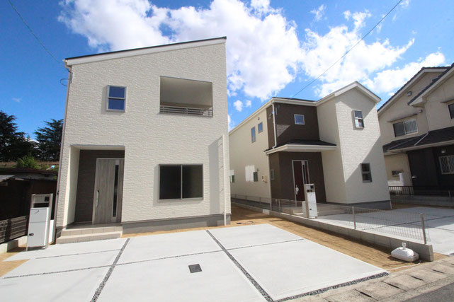 倉敷市中島の新築 一戸建て 分譲住宅の外観写真