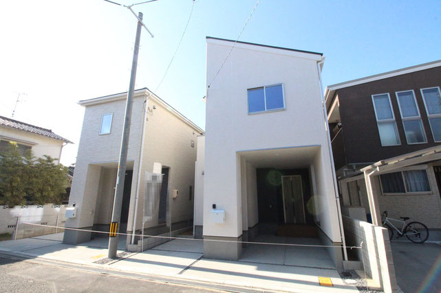 岡山市北区東古松の新築 一戸建て 分譲住宅の外観写真