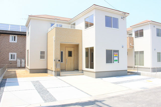 岡山市中区福泊の新築 一戸建て 分譲住宅の外観写真