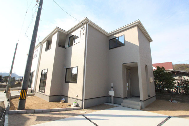 岡山市北区吉備津の新築 一戸建て 分譲住宅の外観写真