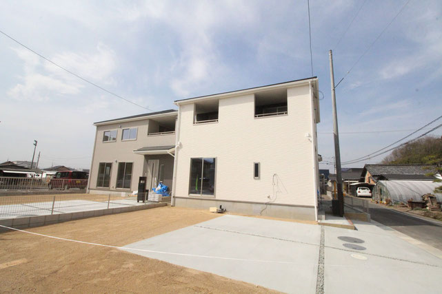 岡山市北区小山の新築 一戸建て 分譲住宅の外観写真