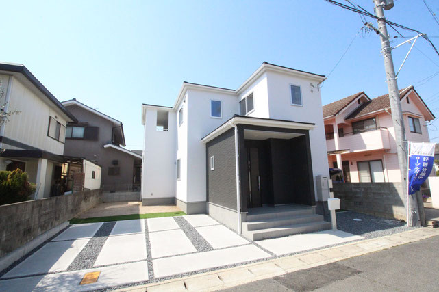岡山市東区久保の新築 一戸建て 分譲住宅の外観写真