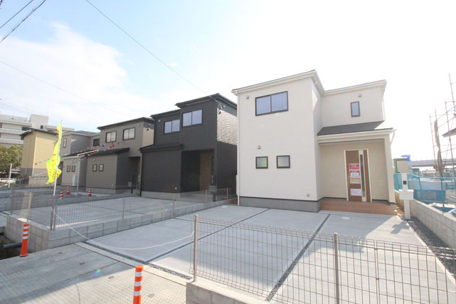 倉敷市連島町鶴新田の新築 一戸建て 分譲住宅の外観写真