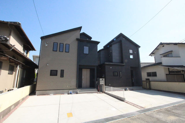 岡山市中区福泊の新築 一戸建て 分譲住宅の外観写真