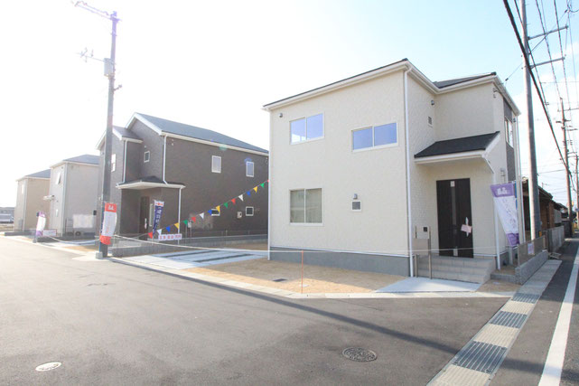 岡山県倉敷市連島町鶴新田の新築 一戸建て 分譲住宅の外観写真