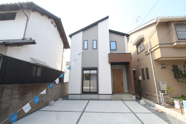 岡山市北区富田の新築 一戸建て 分譲住宅の外観写真
