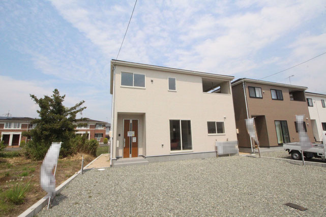 倉敷市連島町鶴新田の新築 一戸建て 分譲住宅の外観写真