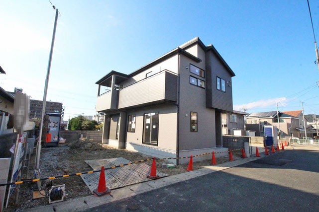 岡山市中区関の新築 一戸建て 分譲住宅の外観写真