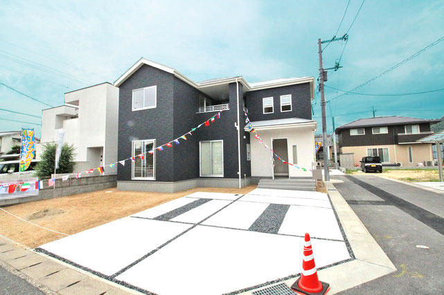 岡山県倉敷市連島中央の新築 一戸建て 分譲住宅の外観写真